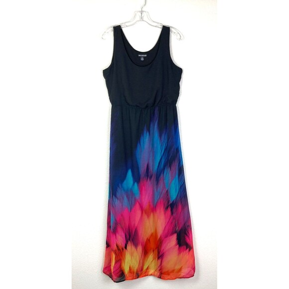 Nina Leonard Women's Pullover Maxi Dress Size 8 Artsy Abstract Vacation Resort - Picture 1 of 8